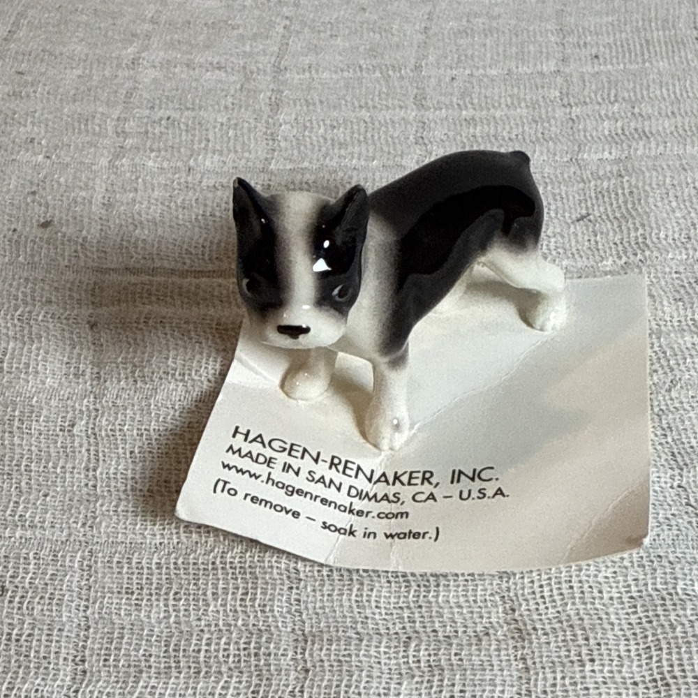 Hagen-Renaker French Bulldog Ceramic Figurine Black & White Made in USA